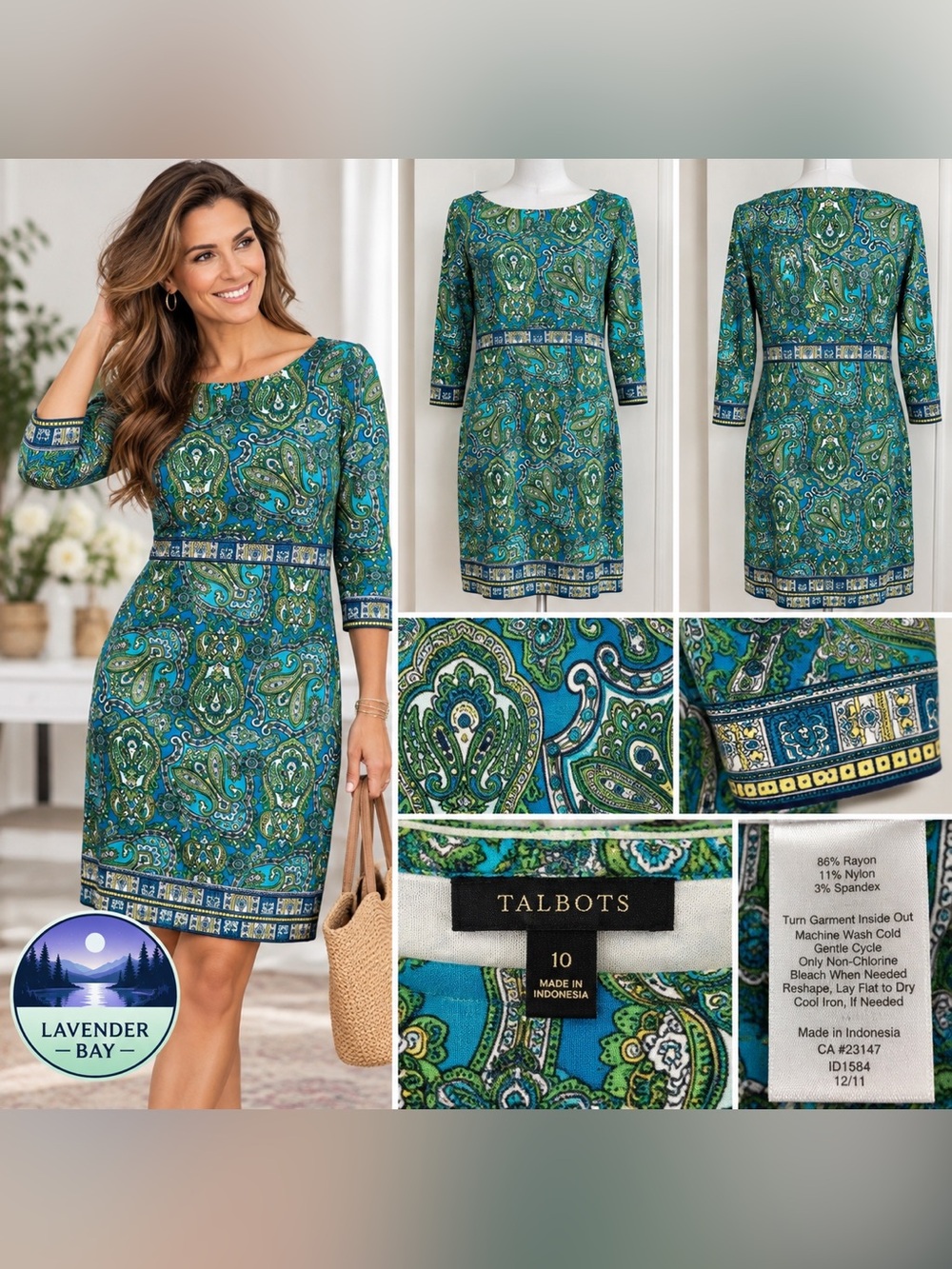 Talbots Paisley Gorgeous Summer Dress Size 10